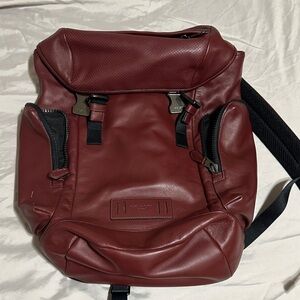 Coach Maroon Leather Backpack